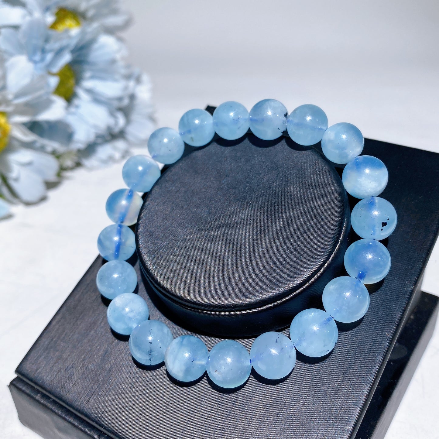 9-9.5mm Aquamarine Bracelet Crystal Healing Bulk Wholesale