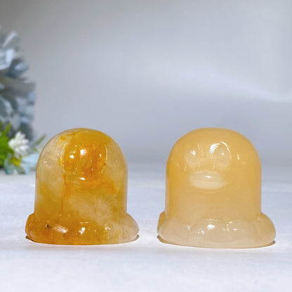 1.2" Golden Healer Orange Calcite Pokemon Diglett Carving Crystal Healing Bulk Wholesale