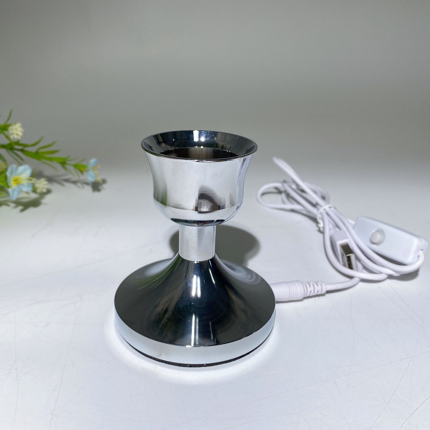 75mm Silver Plastic Lamp Stand with USB Bulk Wholesale