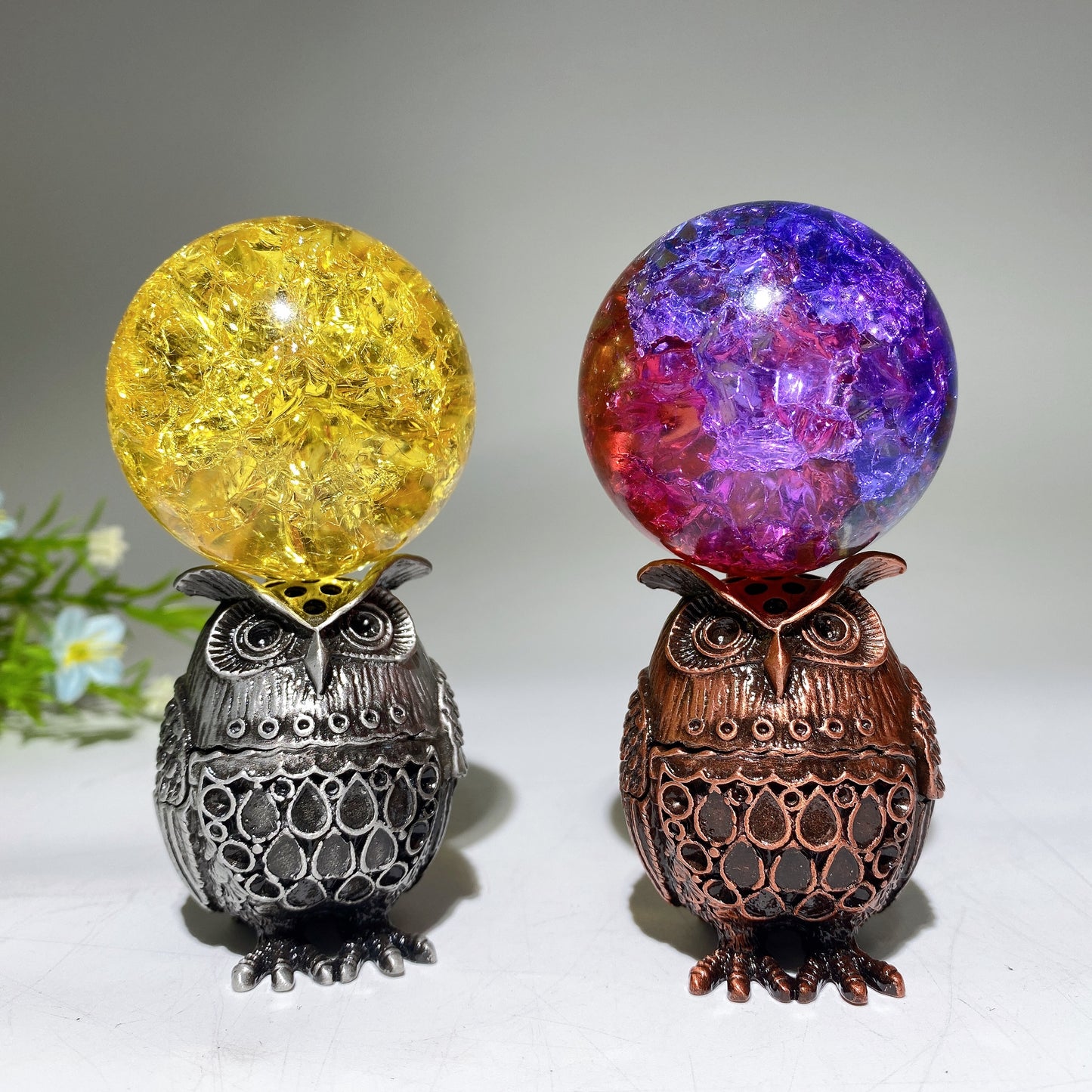 2.2" Silver Metal Owl Shape Stand Bulk Wholesale