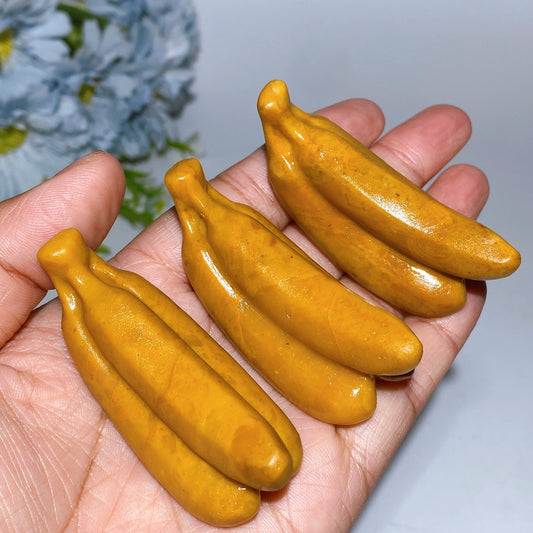 2.5" Yellow Jade Banana Carving Crystal Healing Bulk Wholesale
