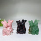 2.4" Crystal Rabbit Family Carvings Bulk Wholesale