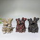 2.4" Crystal Rabbit Family Carvings Bulk Wholesale