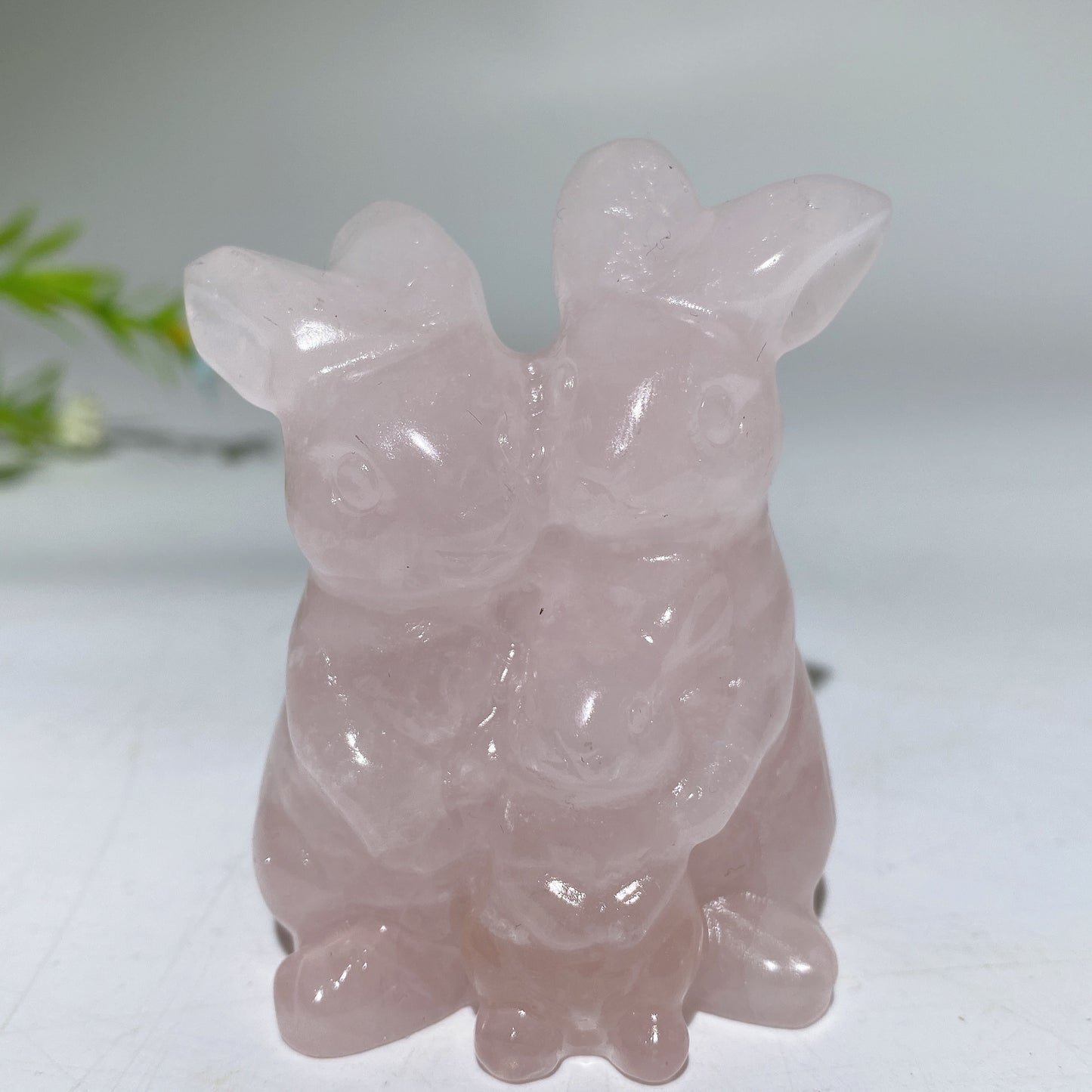 2.4" Crystal Rabbit Family Carvings Bulk Wholesale