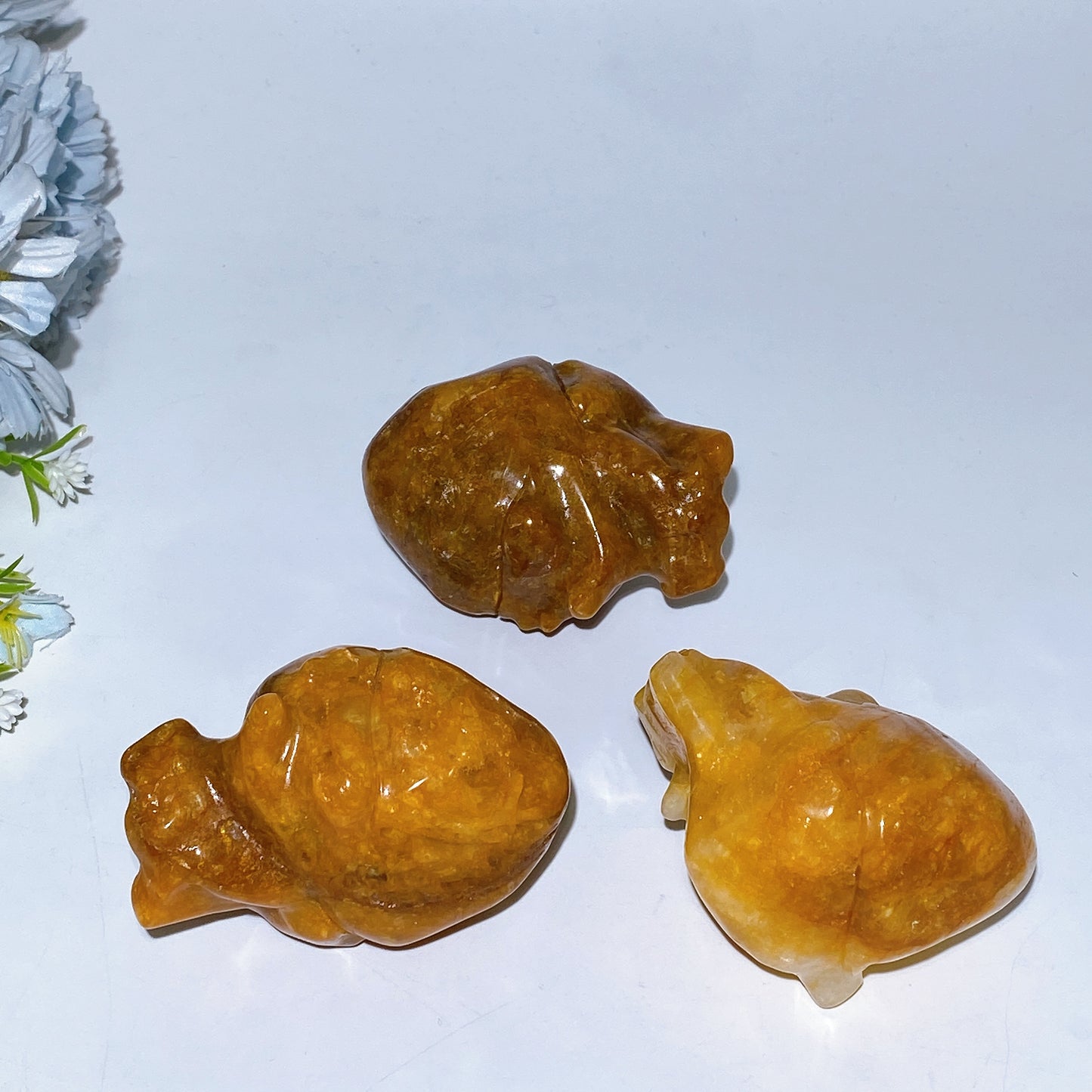 3.0" Golden Healer Biological Heart Carving Crystal Healing Bulk Wholesale