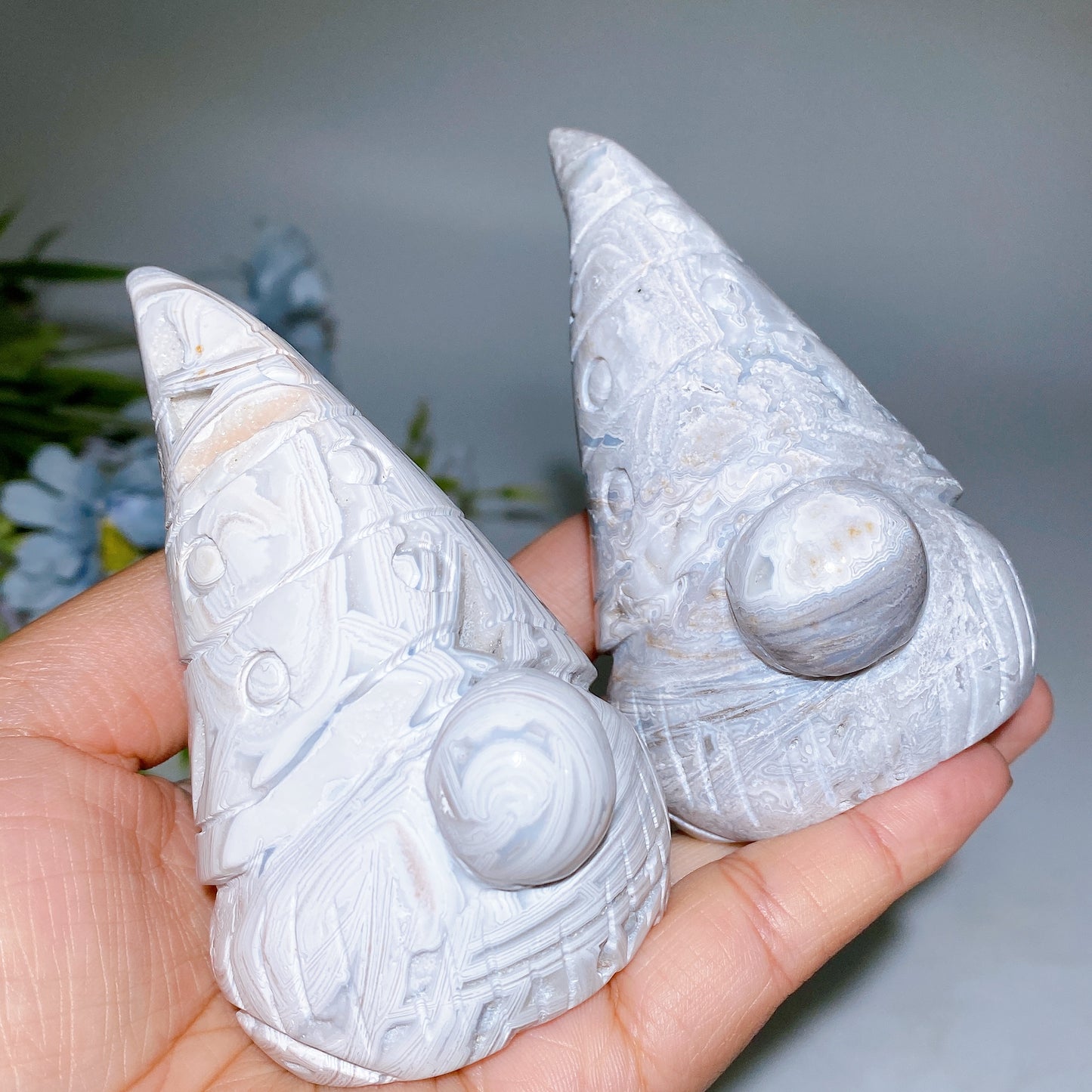 3.3" White Onyx Dwarf Carving Crystal Healing Bulk Wholesale