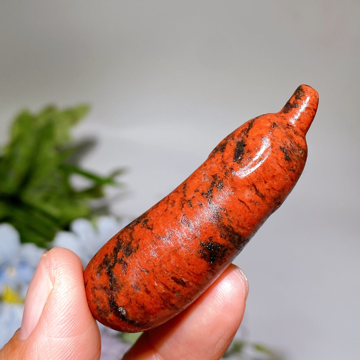 2.3" Crystal Eggplant Aubergine Vegetable Carving Crystal Healing Bulk Wholesale