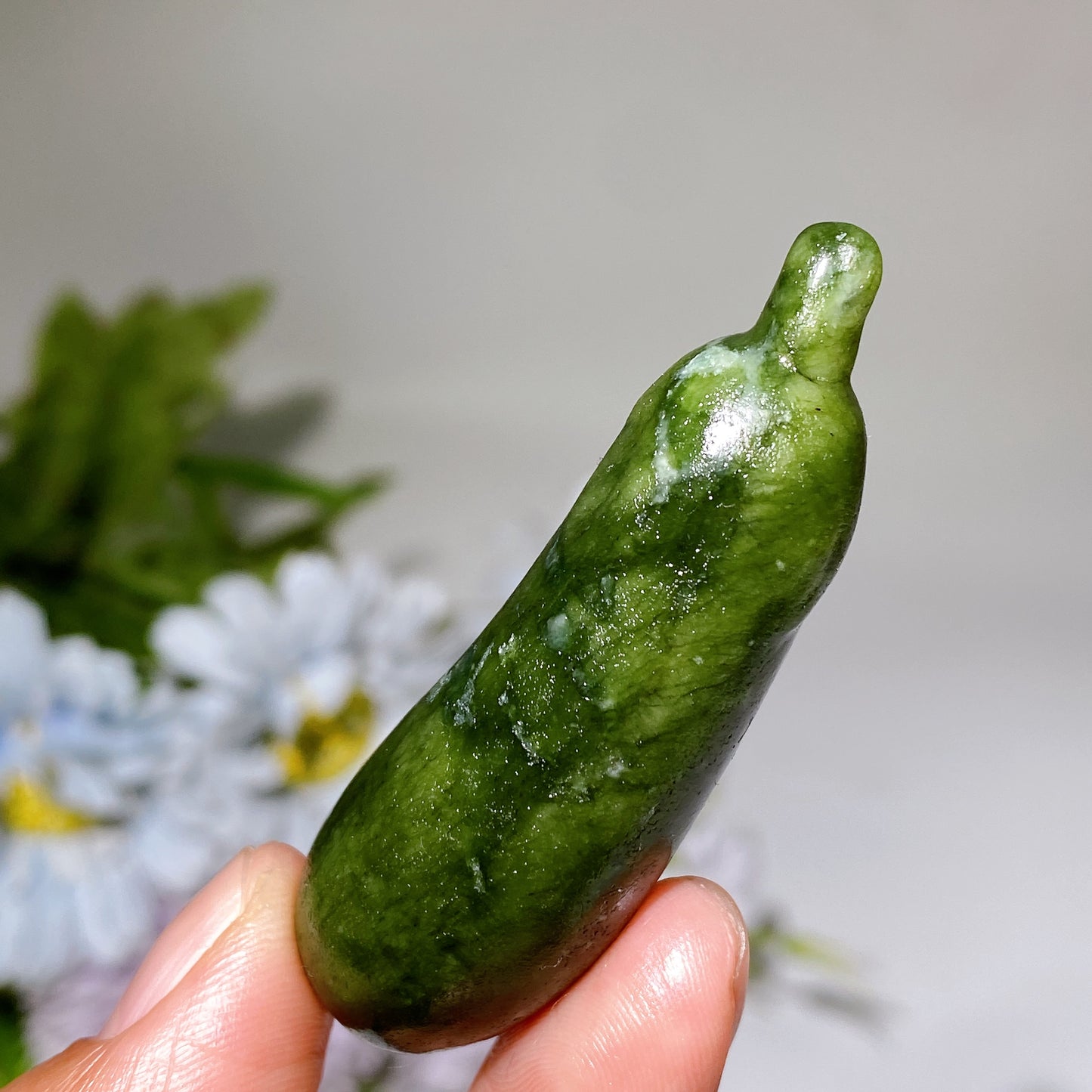 2.3" Crystal Eggplant Aubergine Vegetable Carving Crystal Healing Bulk Wholesale