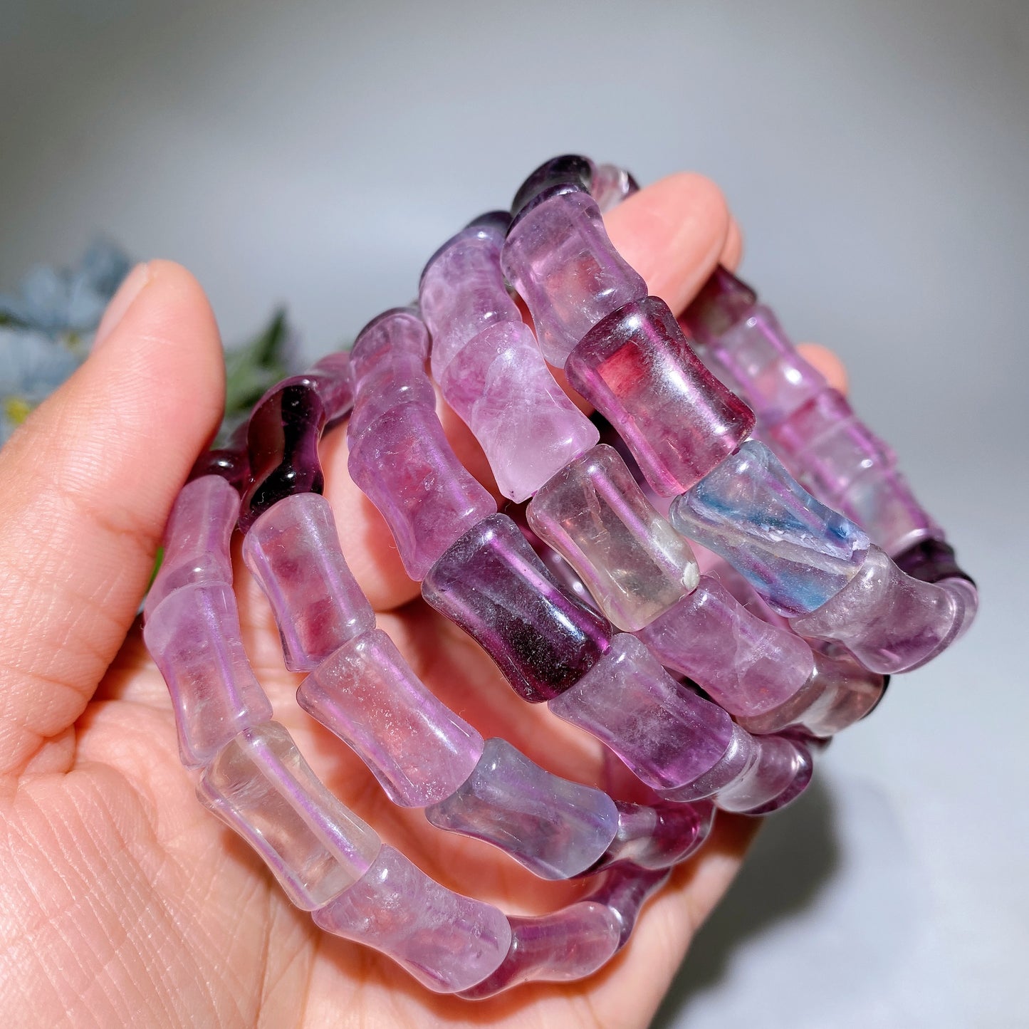 17mm Crystal Bamboo Shape Bangle Crystal Healing Bulk Wholsale
