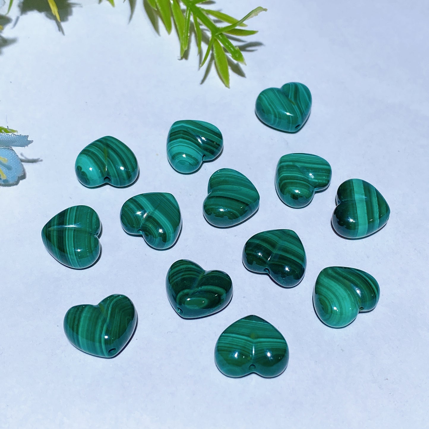 15mm Tiger's Eye Malachite Drilled Heart Carving for Jewelry DIY Crystal Healing Bulk Wholesale