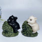 2.2" Obsidian White Jade Mouse with Base Carving Crystal Healing Bulk Wholesale