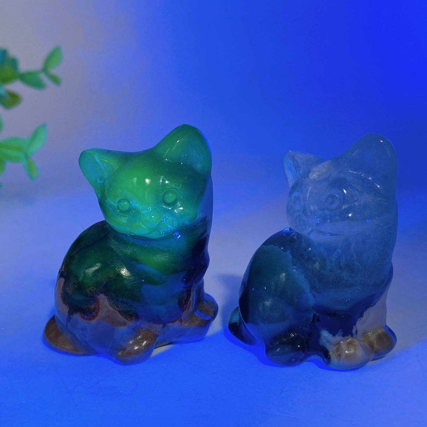 1.8"-2.1" UV Reactive Volvanic Agate Turtle Elephant Cat Wolf Animal Carving Bulk Wholesale