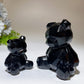 Faceted Black Obsidian Bear Carving Crystal Healing Bulk Wholesale