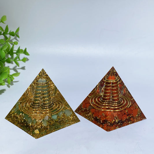 6cm Crystal Chips Resin Orgone Pyramid Carving Crystal Healing Bulk Wholesale