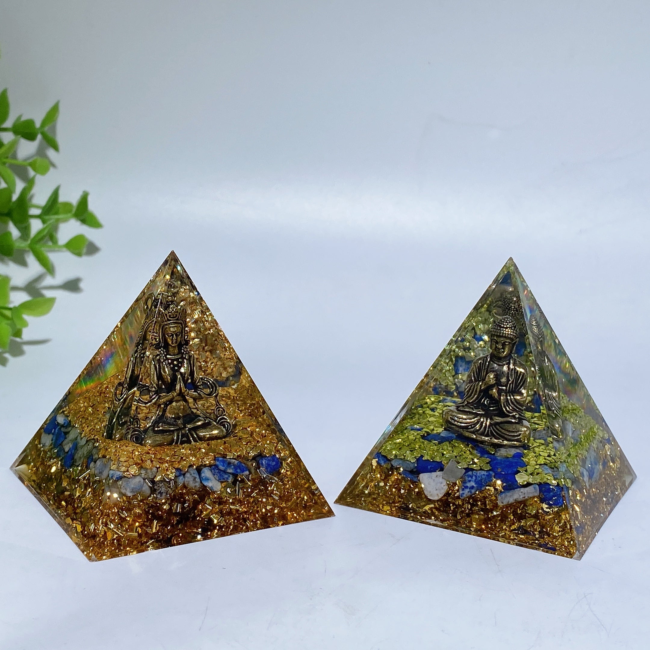 Crystal Chips Resin Orgone Pyramid Crystal Healing Bulk Wholesale ...