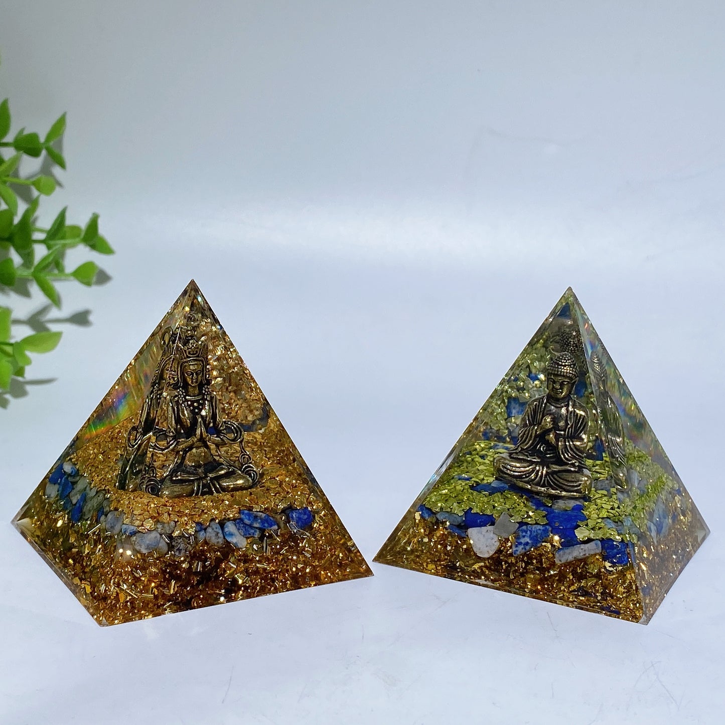 Crystal Chips Resin Orgone Pyramid Crystal Healing Bulk Wholesale