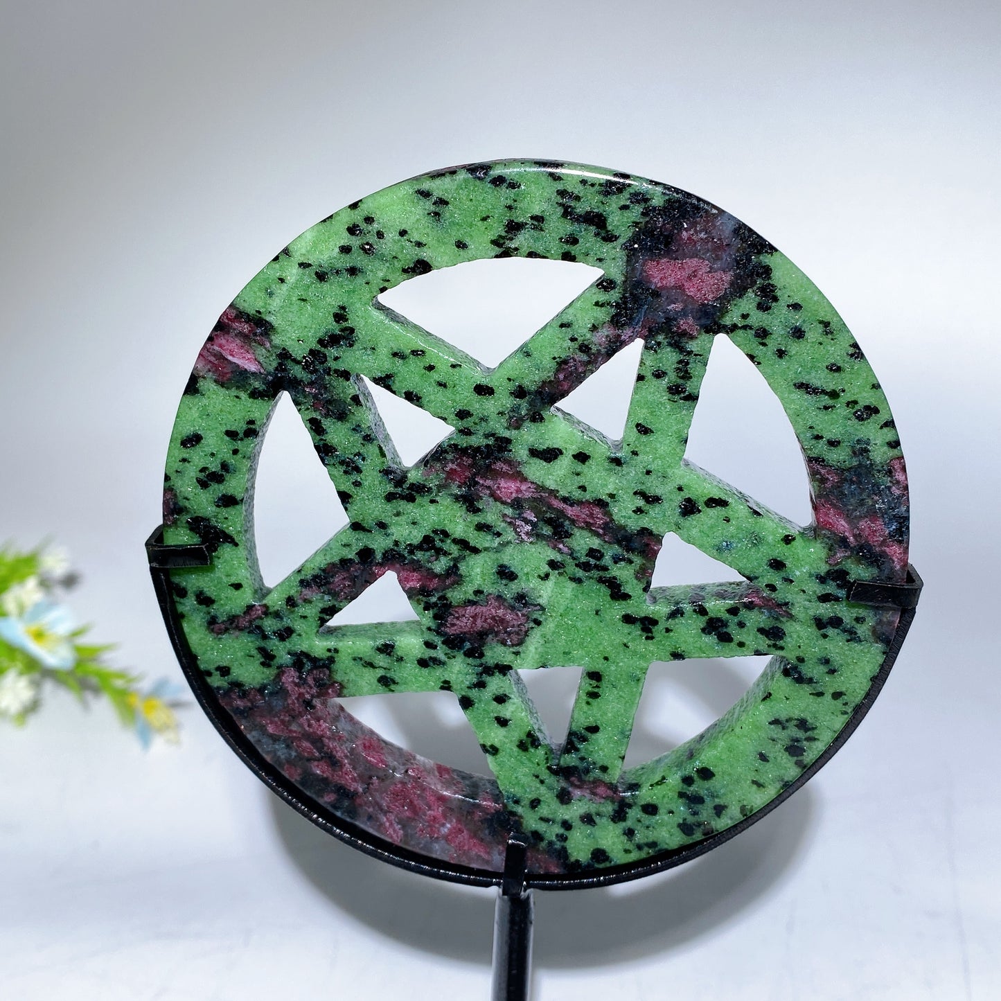 3.8" Crystal Pentacle Carving with Stand Bulk Wholesale