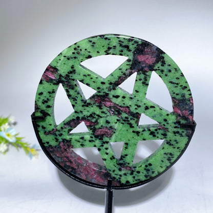 3.8" Crystal Pentacle Carving with Stand Bulk Wholesale