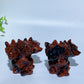 2.3" Mahogany Cerberus Carving Crystal Healing Bulk Wholesale