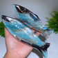 19cm Sky Blue Fish Shape Bowl Carving Crystal Healing Bulk Wholesale