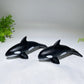 5.9" Black Obsidian Killer Whale Carving Crystal Healing Bulk Wholesale