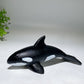 5.9" Black Obsidian Killer Whale Carving Crystal Healing Bulk Wholesale