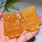 1.9" Orange Calcite SpongeBob Carving Bulk Wholesale