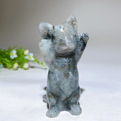 3.8" Crystal Cat Carving Bulk Wholesale