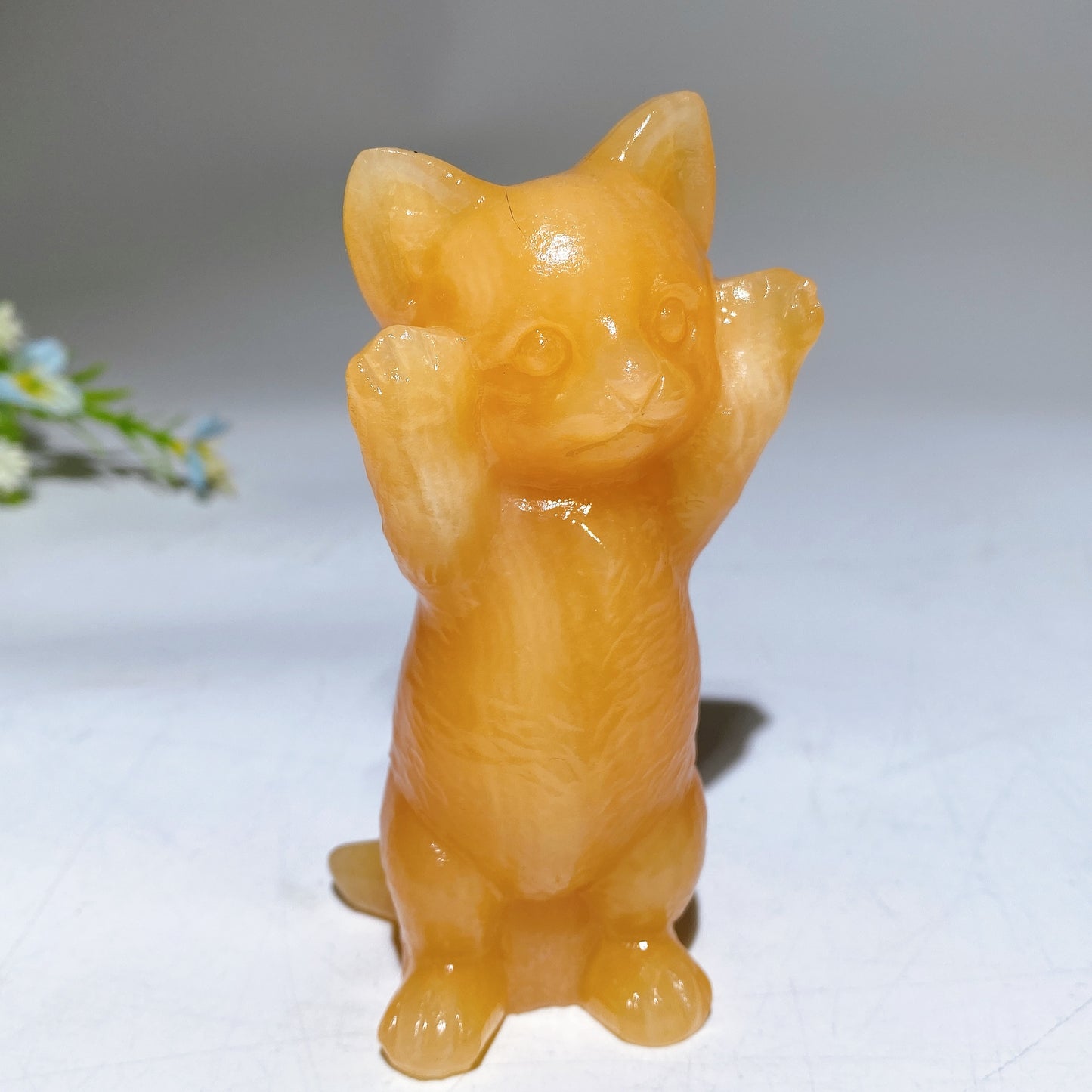 3.8" Crystal Cat Carving Bulk Wholesale