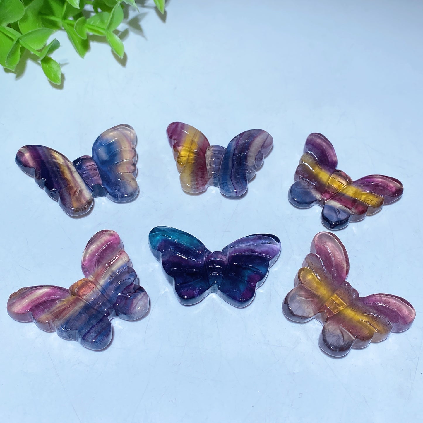 1.6" Rainbow Fluorite Butterfly Carving Bulk Wholesale