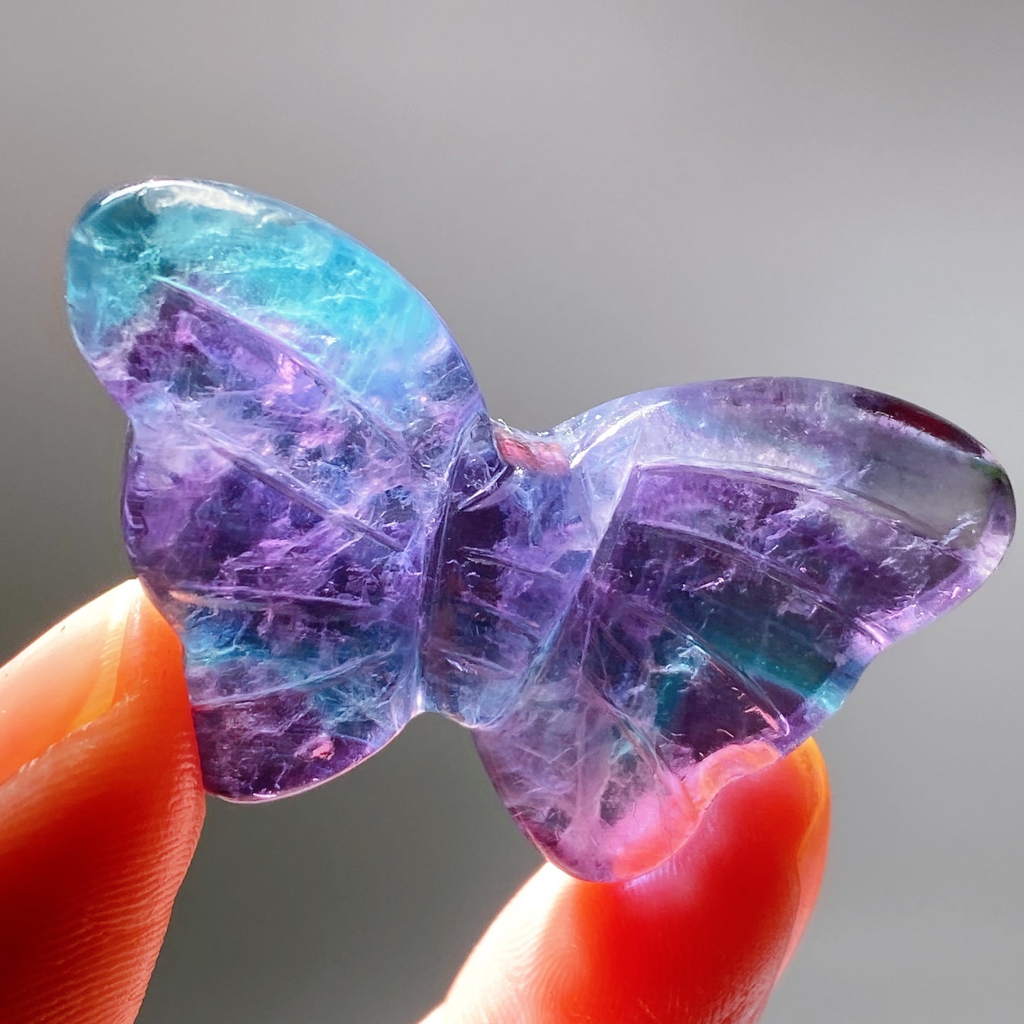 1.6" Rainbow Fluorite Butterfly Carving Bulk Wholesale