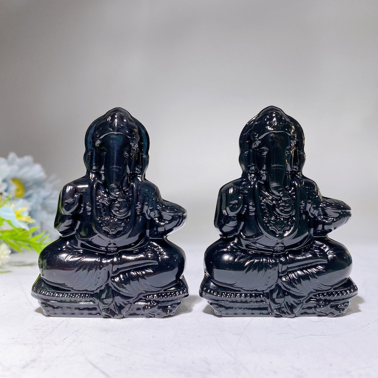 3.2" Rainbow Obsidian Ganesha Carving Crystal Healing Bulk Wholesale