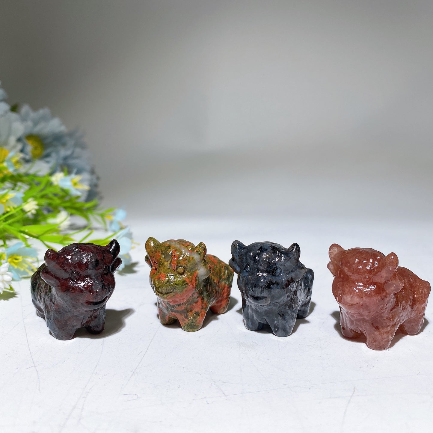 1.5" Crystal Bull Carving Crystal Healing Bulk Wholesale