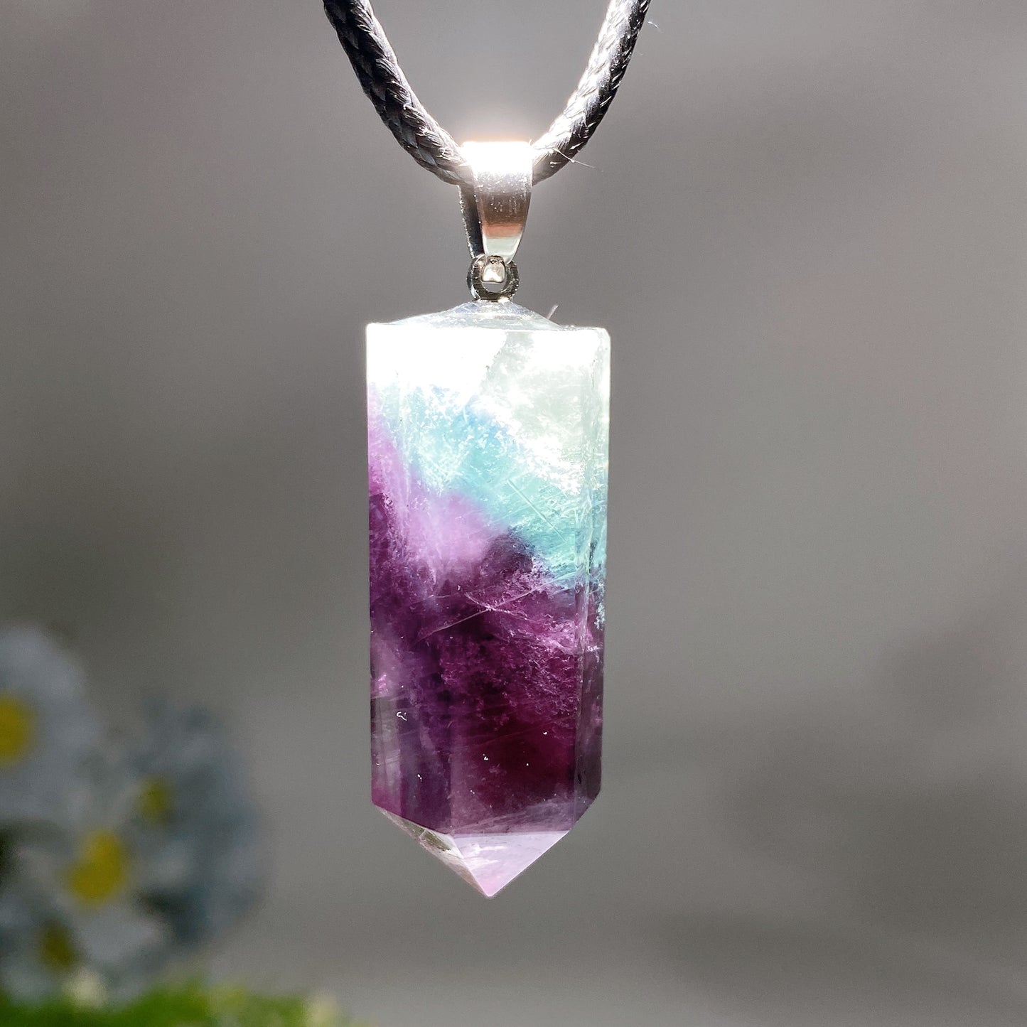 1.4" Feather Fluorite Point Crystal healing Pendant Bulk Wholesale