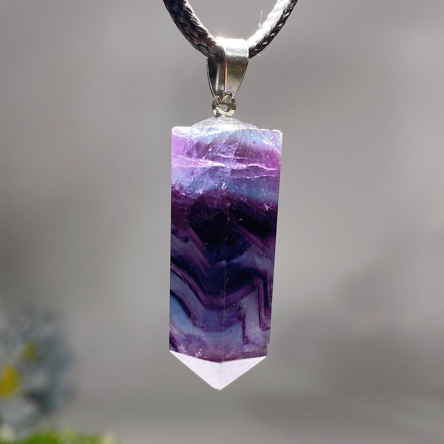 1.4" Feather Fluorite Point Crystal healing Pendant Bulk Wholesale