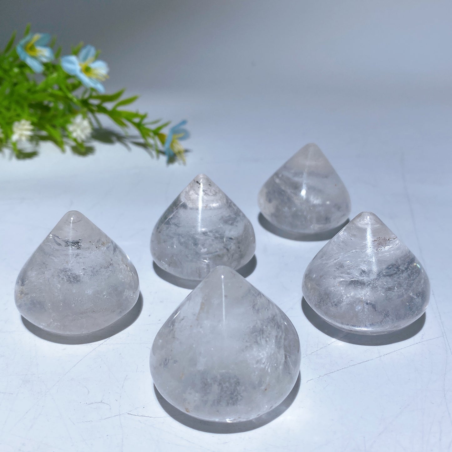 1.3" Clear Quartz Water Drop Carving Crystal Healing Bulk Wholesale