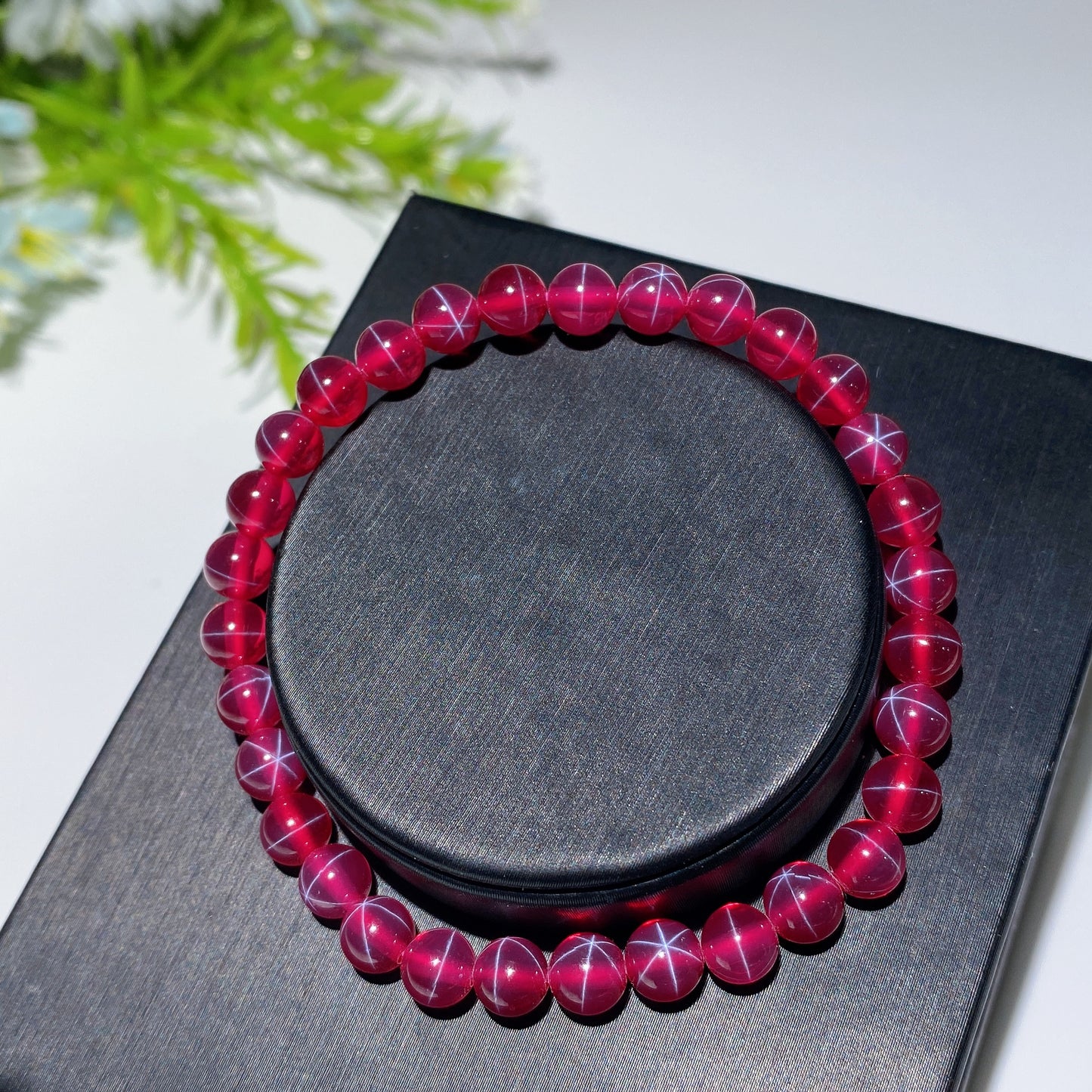 6mm 8mm 10mm UV Reactive Star Ruby Bracelet Crystal Healing Bulk Wholesale