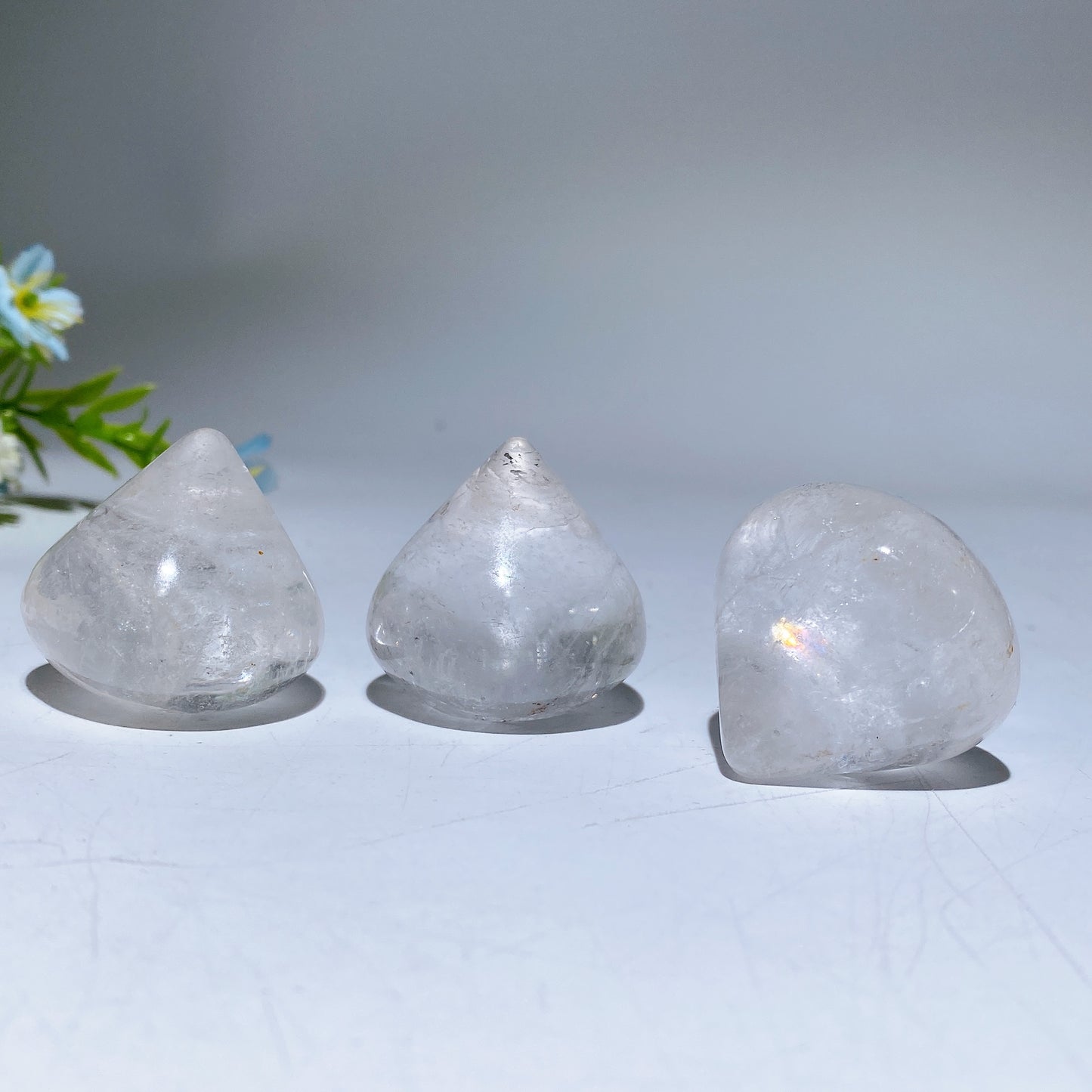 1.3" Clear Quartz Water Drop Carving Crystal Healing Bulk Wholesale