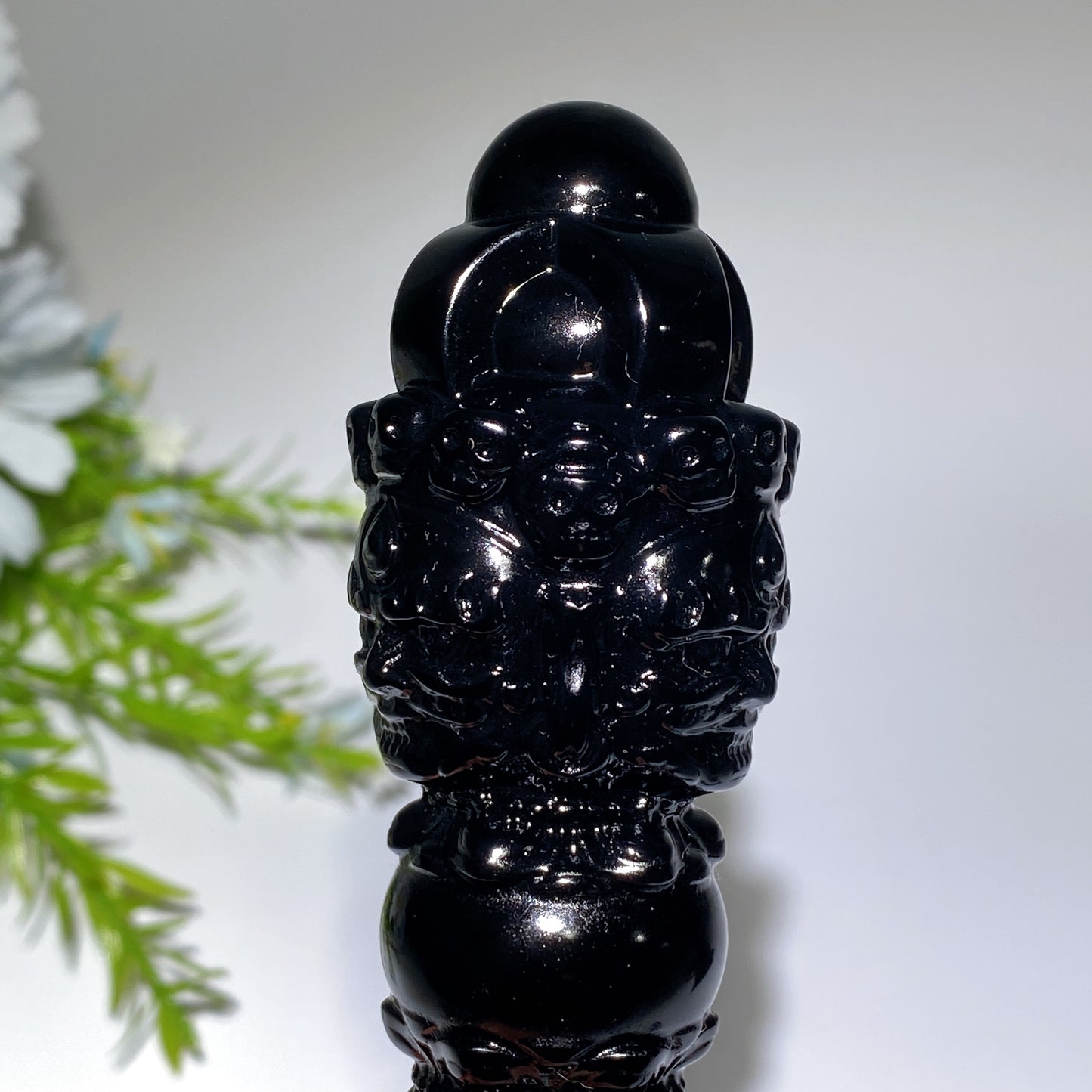 4.6"-5.8" Black Obsidian Vajra Carving Crystal Healing Bulk Wholesale