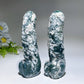 5.8" Moss Agate Ding Ding Carving Crystal Healing Bulk Wholesale