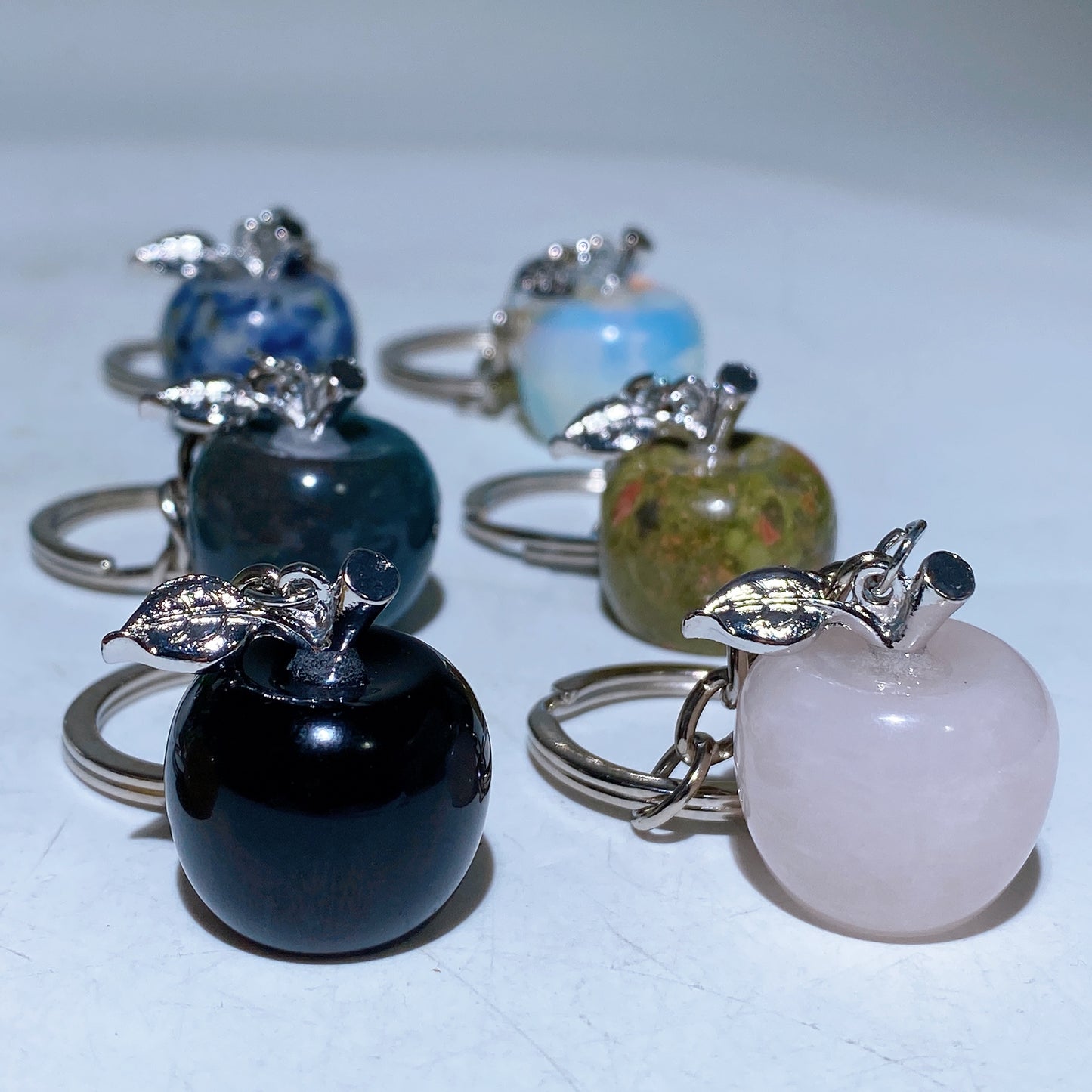 Crystal Apple Key Chain Crystal Healing Bulk Wholesale