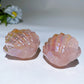 2.2" Aura Rose Quartz Shell Carving Crystal Healing Bulk Wholesale