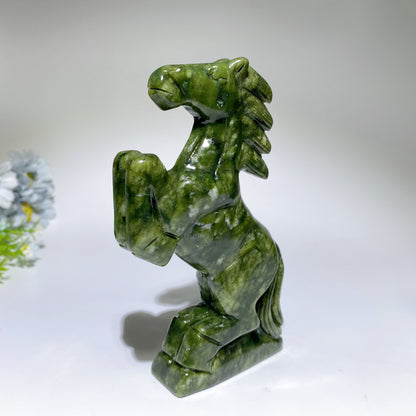 5.9" Serpentine Fluorite Horse Carving Crystal Healing Bulk Wholesale