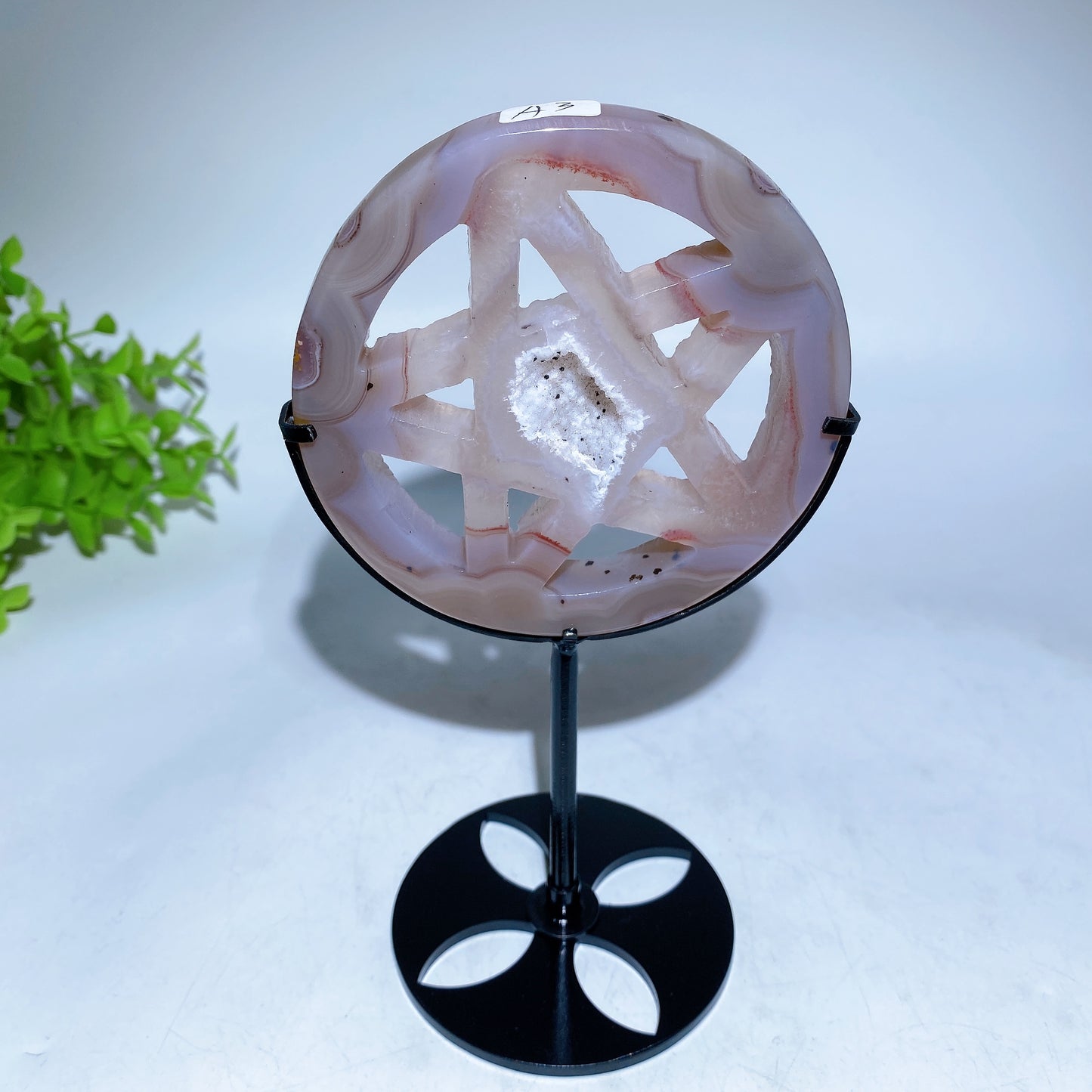 3.8" Crystal Pentacle Carving with Stand Crystal Healing Bulk Wholesale