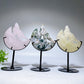 Crystal Wolf on Moon Carving with Stand Free Form Crystal Healing Bulk Wholesale