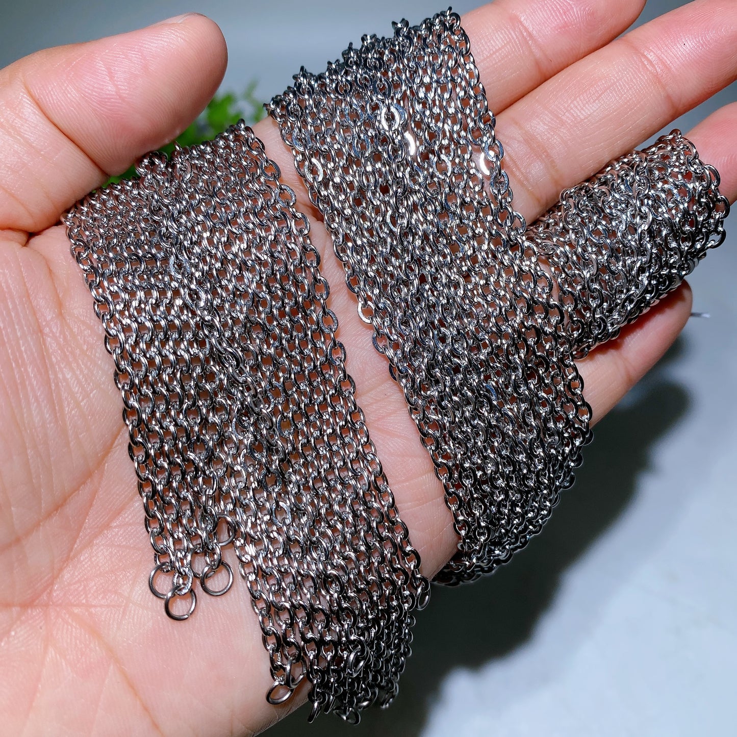 45cm 50cm 60cm Stainless Steel Necklace Crystal Healing Bulk Wholesale