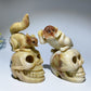 Jade Squirrel Monkey with Skull Carving Crystal Healing Bulk Wholesale