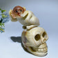 Jade Squirrel Monkey with Skull Carving Crystal Healing Bulk Wholesale