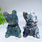 3.8"-4.5" Moss Agate Dog Cat Carving Crystal Healing Bulk Wholesale
