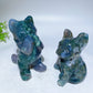 3.8"-4.5" Moss Agate Dog Cat Carving Crystal Healing Bulk Wholesale